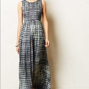 Anthropologie Neuw Shibori Maxi Dress Blue Small